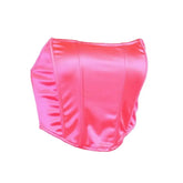 Solid Color Satin Push Up Strapless Corset